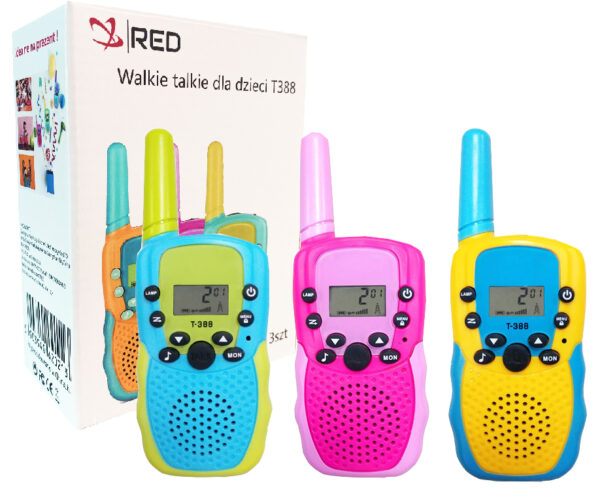 3 szt kolorowych walkie talkie krótkofalówek dla dzieci