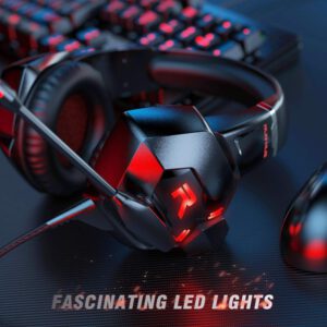 Słuchawki nauszne dla graczy z podświetleniem LED
